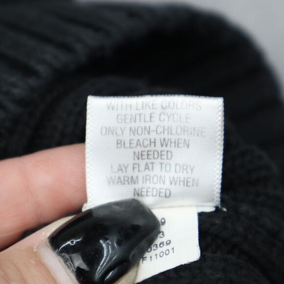 Converse Sweater Womens M Black Long Sleeve Cowl Neck Knit Pullover Stretch - Picture 16 of 16